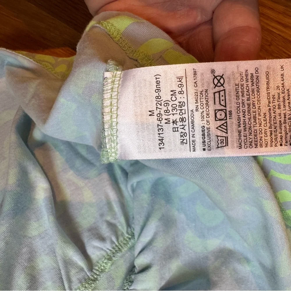 GAP Kids | Light Blue and Mint Green Patterned Cotton Sundress, Girls Medium
